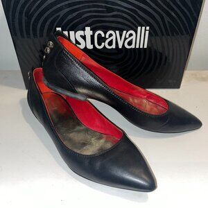 Just Cavalli black leather flats EU38